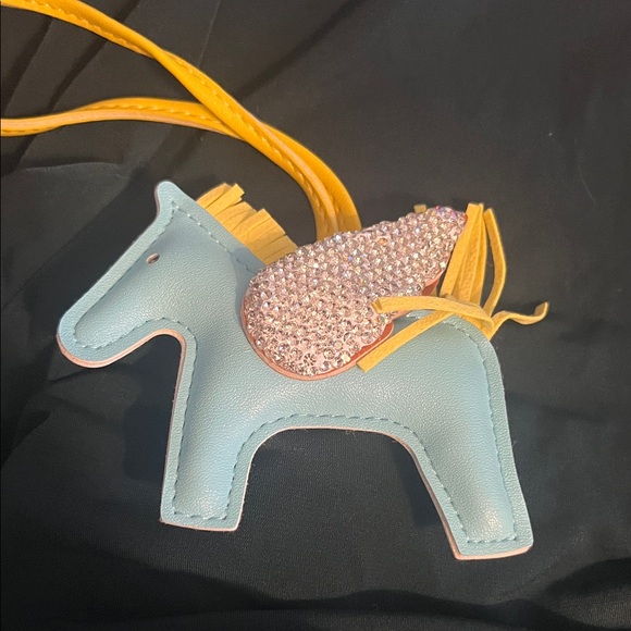 Accessories - Blue and yellow Horse Bag Charm with sparkles ✨
